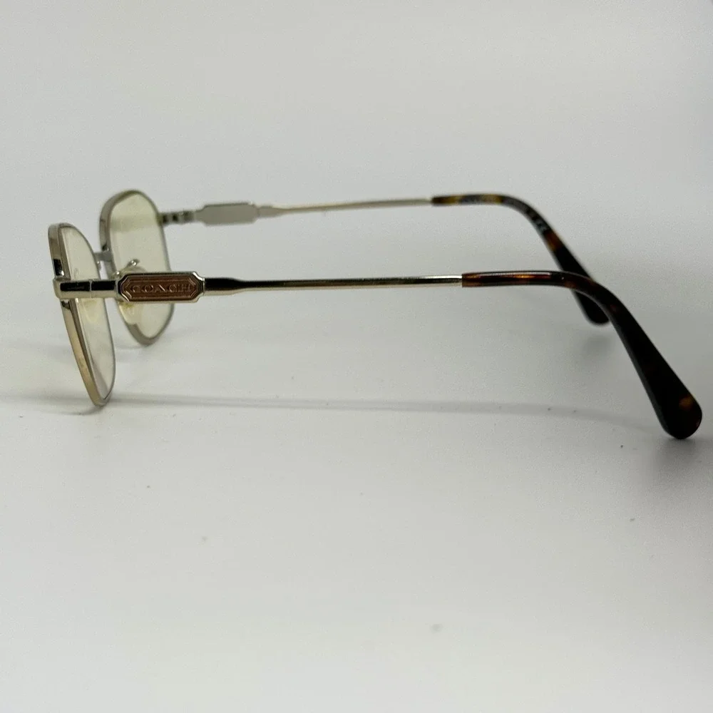 Coach HC 5119 Light Gold Rectangular Metal Eyeglass Frames 53-17-140 Tortoise